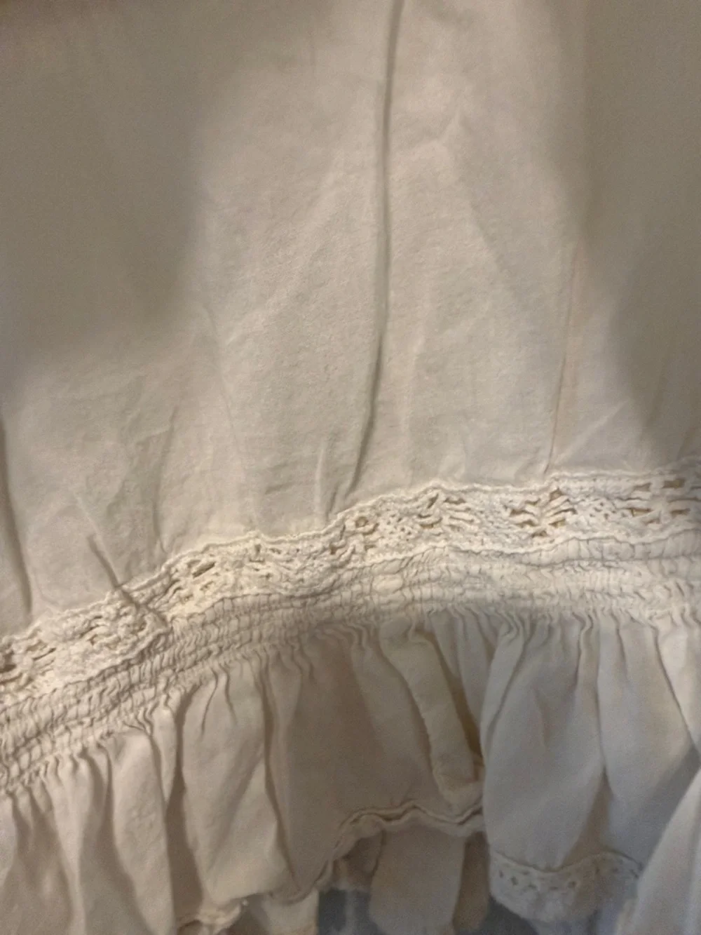 White Ruffle Button-Front Womens Top - Picture 5 of 5